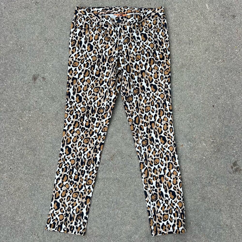Tory Burch Leopard Cheetah Animal Print Low Rise Super Skinny Jeans Size 30